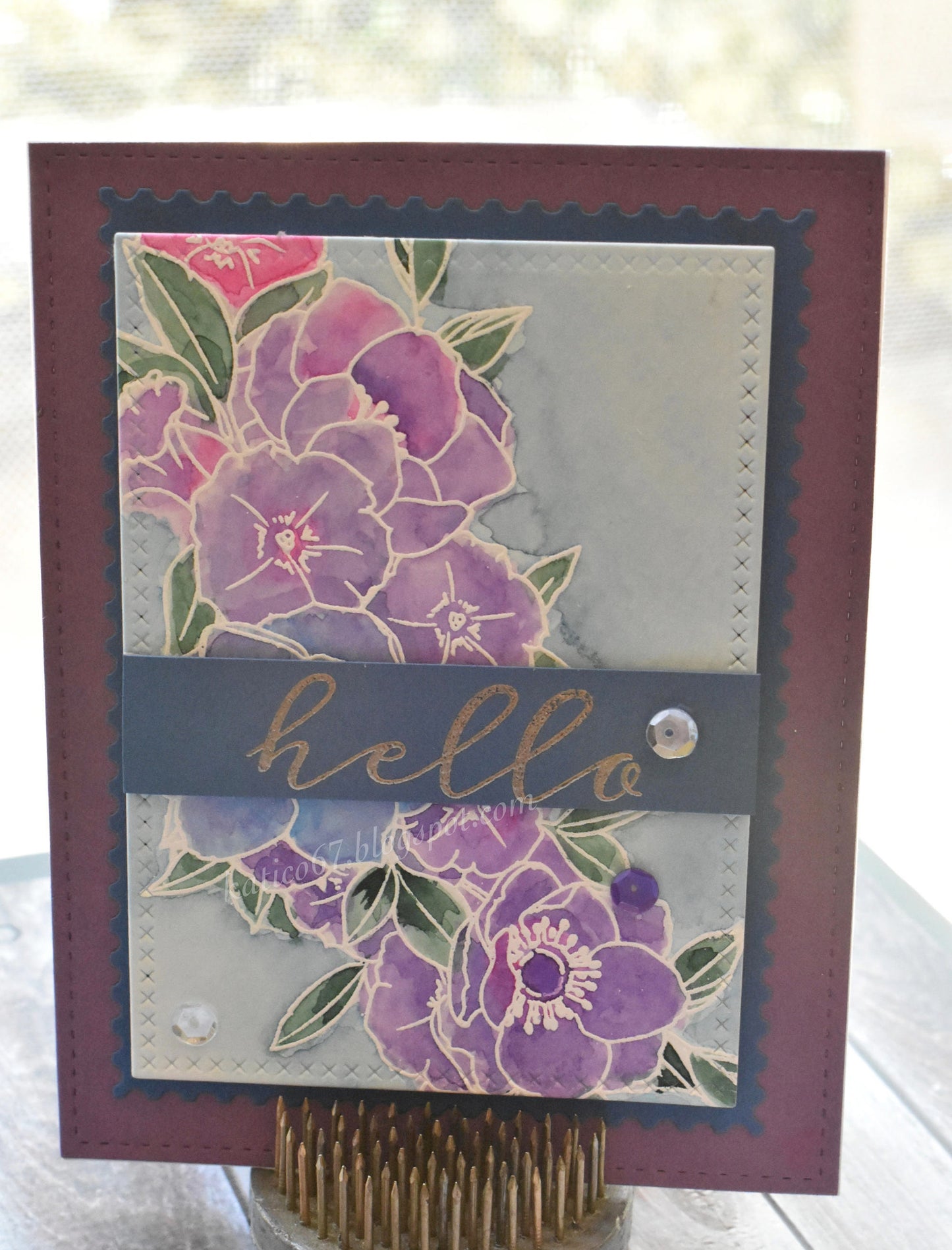 Purple Hello Card