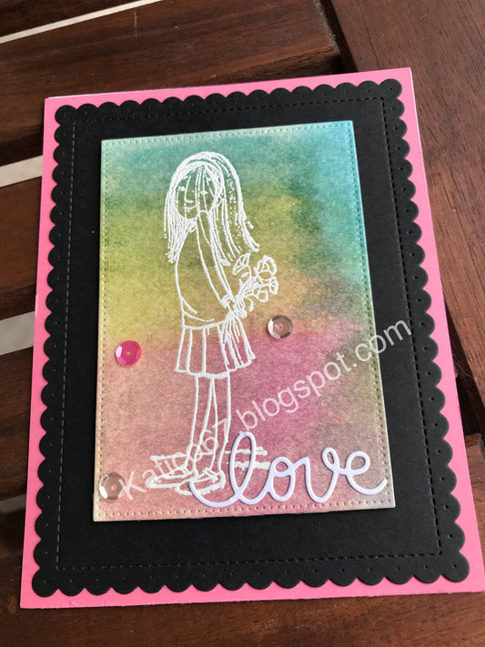 Love Rainbow Girl Card