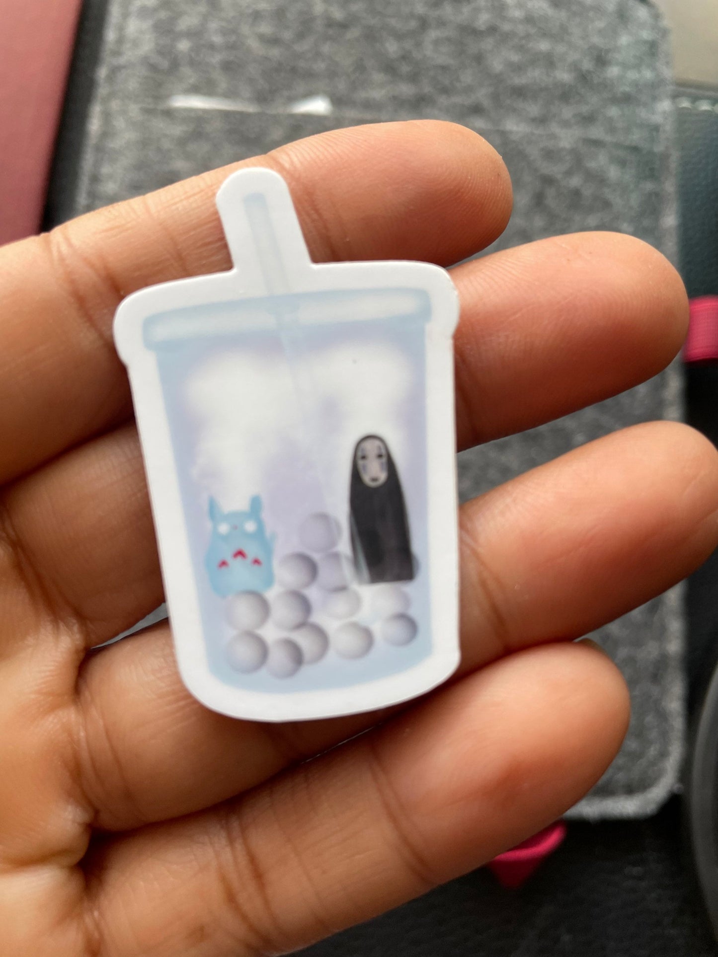 Boba Tea with Characters Vinyl Sticker