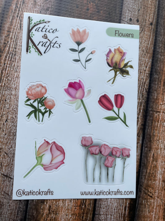 Flowers Vinyl Sticker Sheet