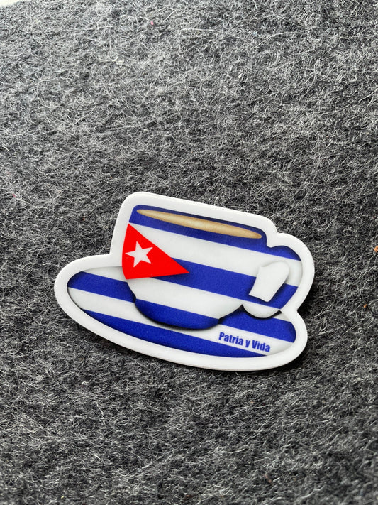 Patria y Vida flag coffee Vinyl Sticker