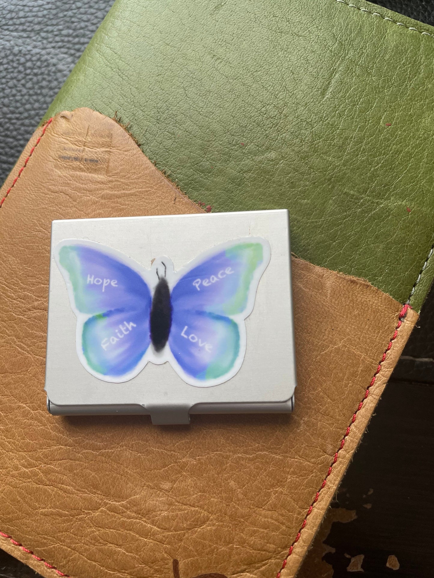 Hope Blue Butterfly Vinyl Sticker