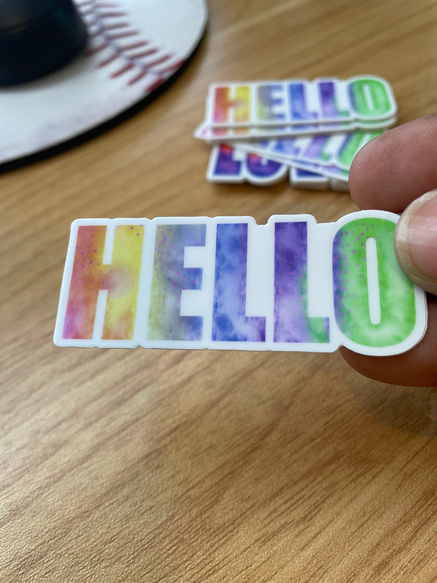 Hello Watercolor Vinyl Sticker