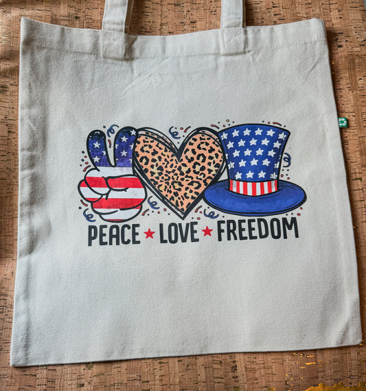 Peace Love Freedom Tote