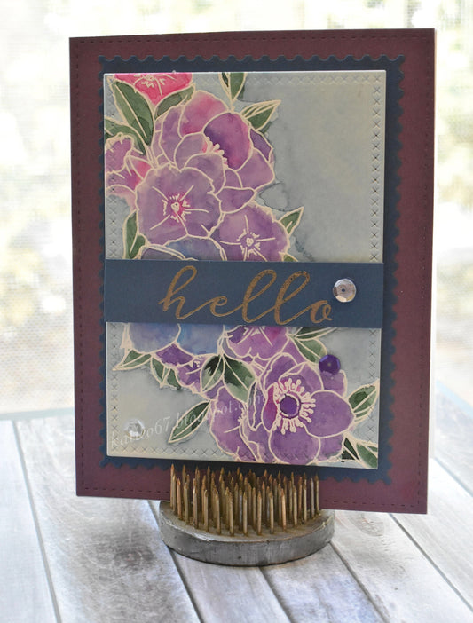 Purple Hello Card