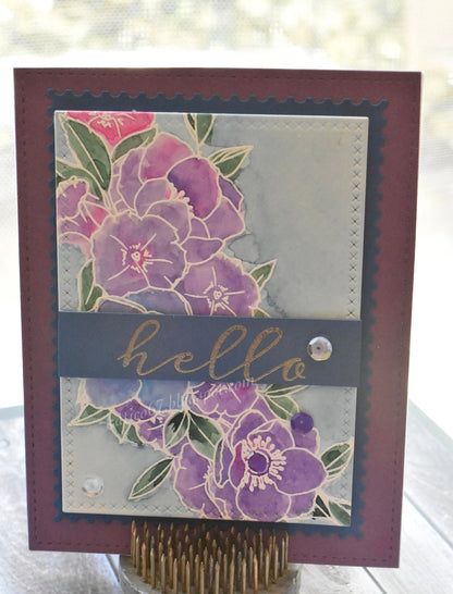 Purple Hello Card