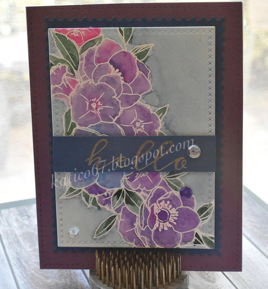 Purple Hello Card