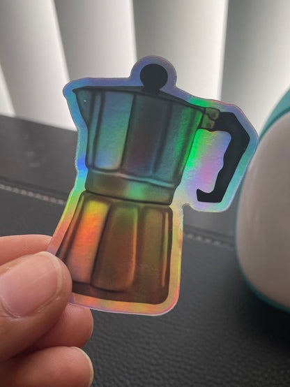 Vinyl Holographic Espresso Maker Sticker