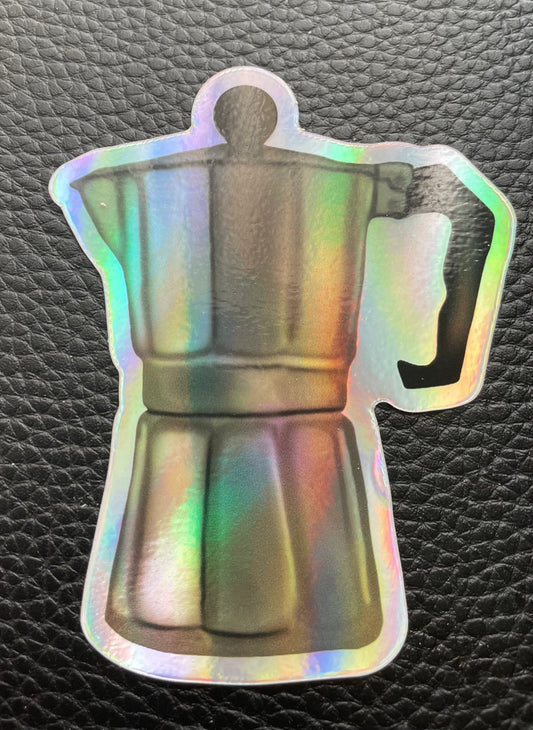 Vinyl Holographic Espresso Maker Sticker