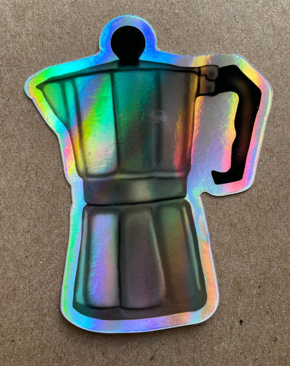 Vinyl Holographic Espresso Maker Sticker