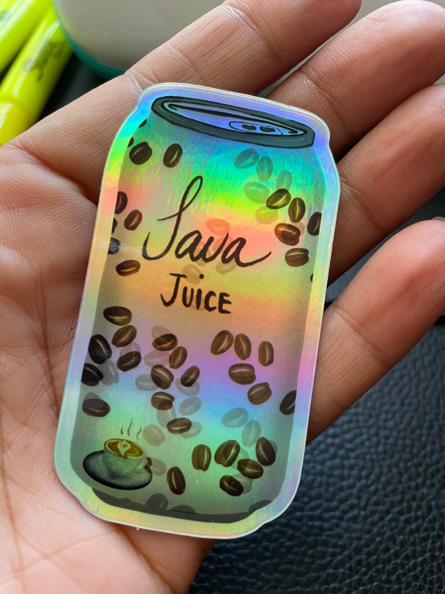 Java Juice Holographic Vinyl Sticker
