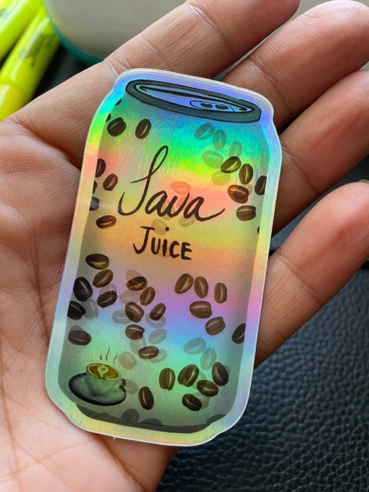 Java Juice Holographic Vinyl Sticker