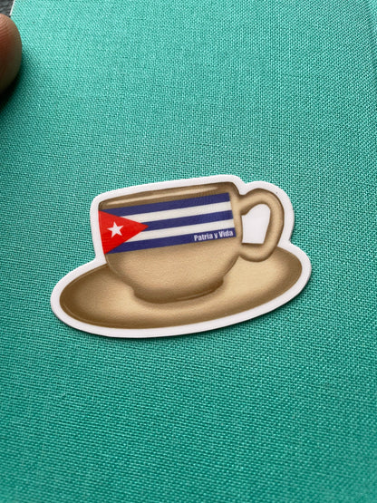 Patria y Vida coffee cup Vinyl Sticker