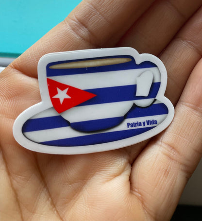Patria y Vida flag coffee Vinyl Sticker