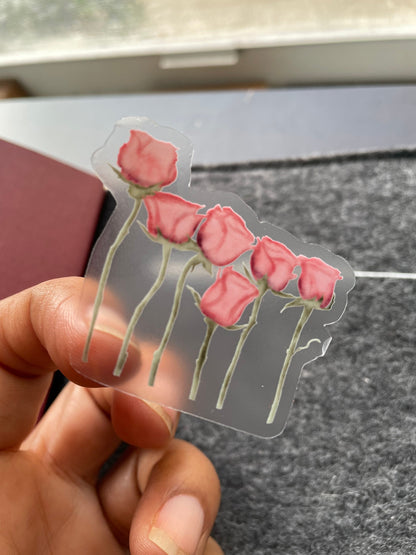 Rose Bunch Clear Vinyl Sticker