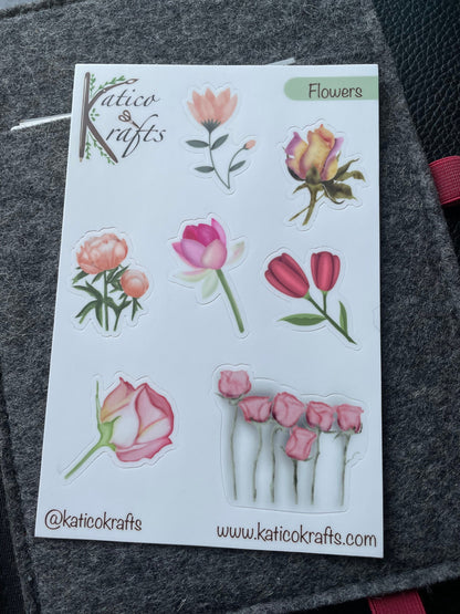 Flowers Vinyl Sticker Sheet