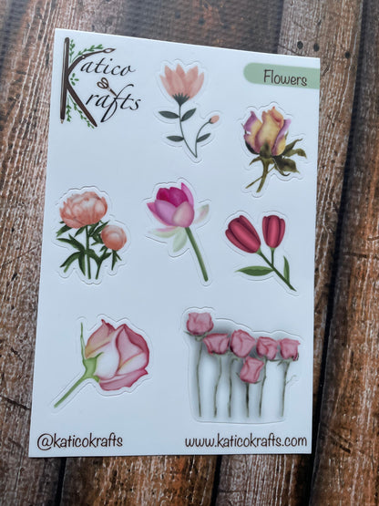 Flowers Vinyl Sticker Sheet