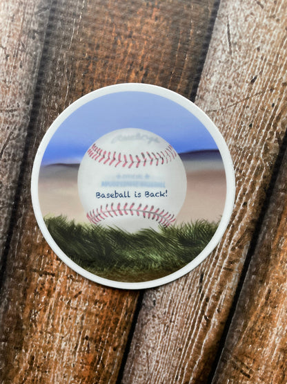 Baseball is Back Vinyl Sticker (large)