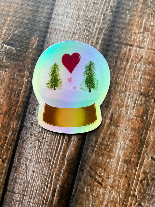 Holographic Snow Globe Vinyl Sticker
