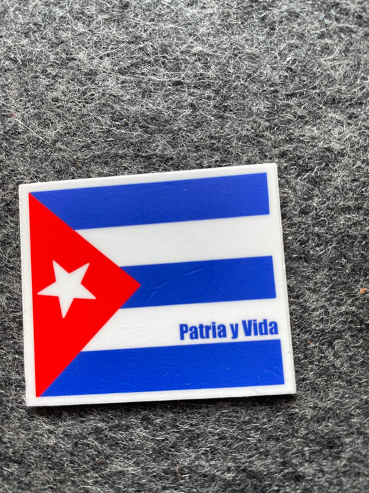 Patria y Vida Flag (blue/red) Vinyl Sticker