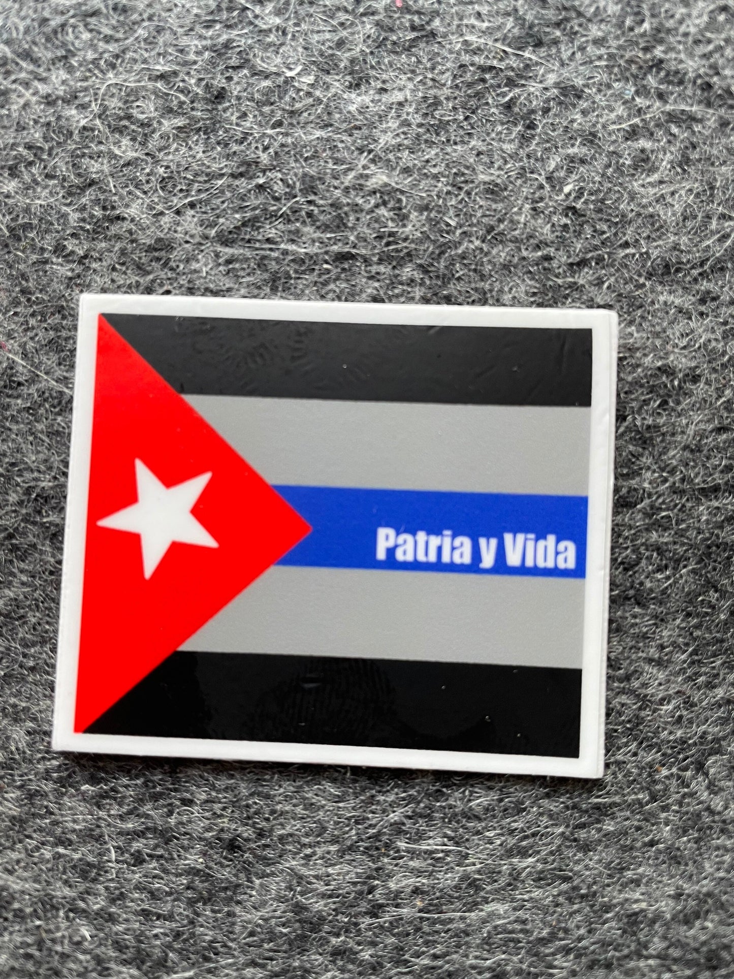 Patria y Vida Flag (black/grey) Vinyl Sticker