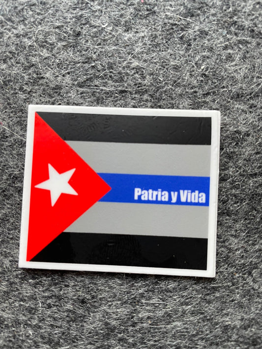 Patria y Vida Flag (black/grey) Vinyl Sticker