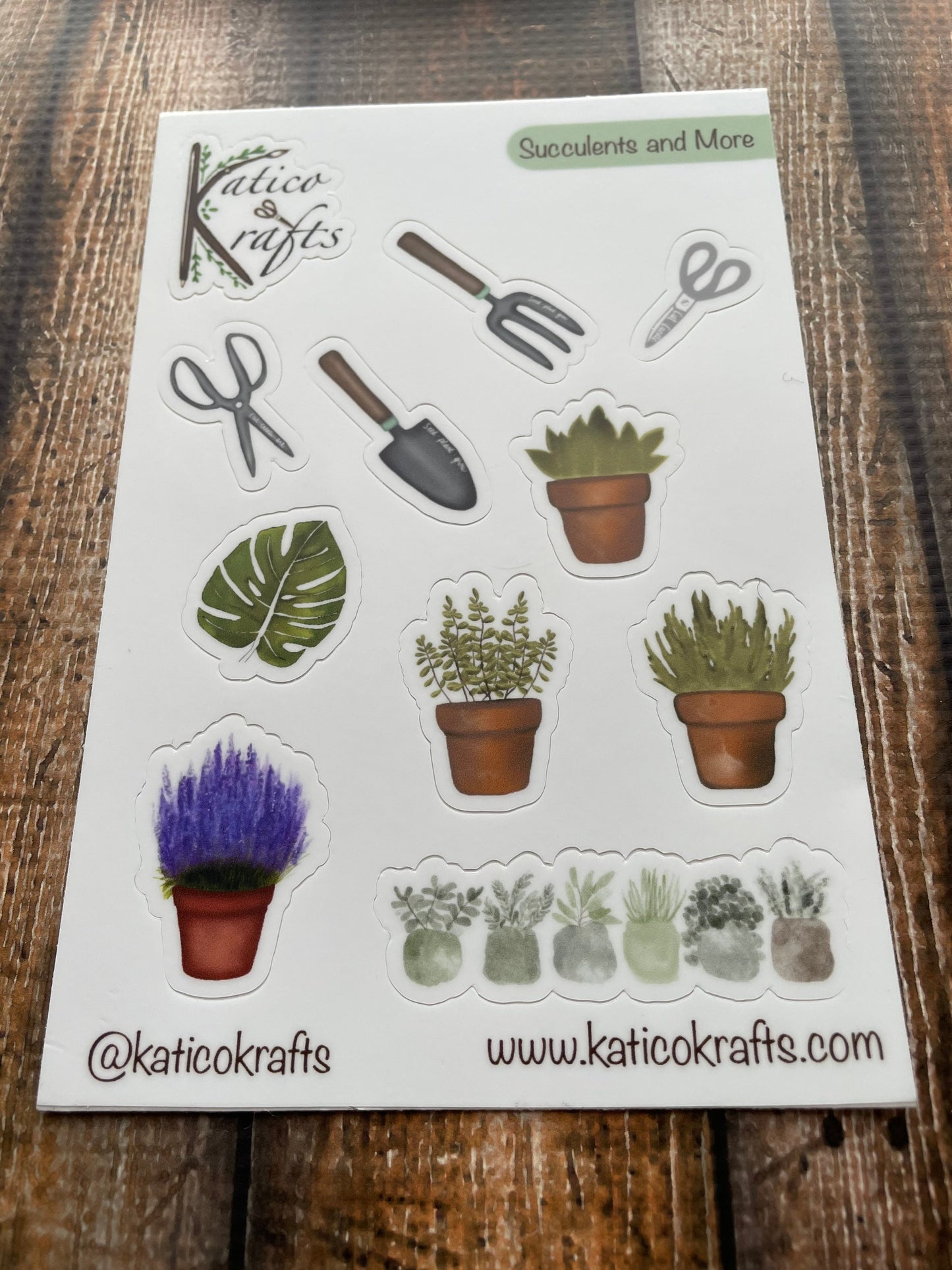 Succulents and More Vinyl Sticker Sheet
