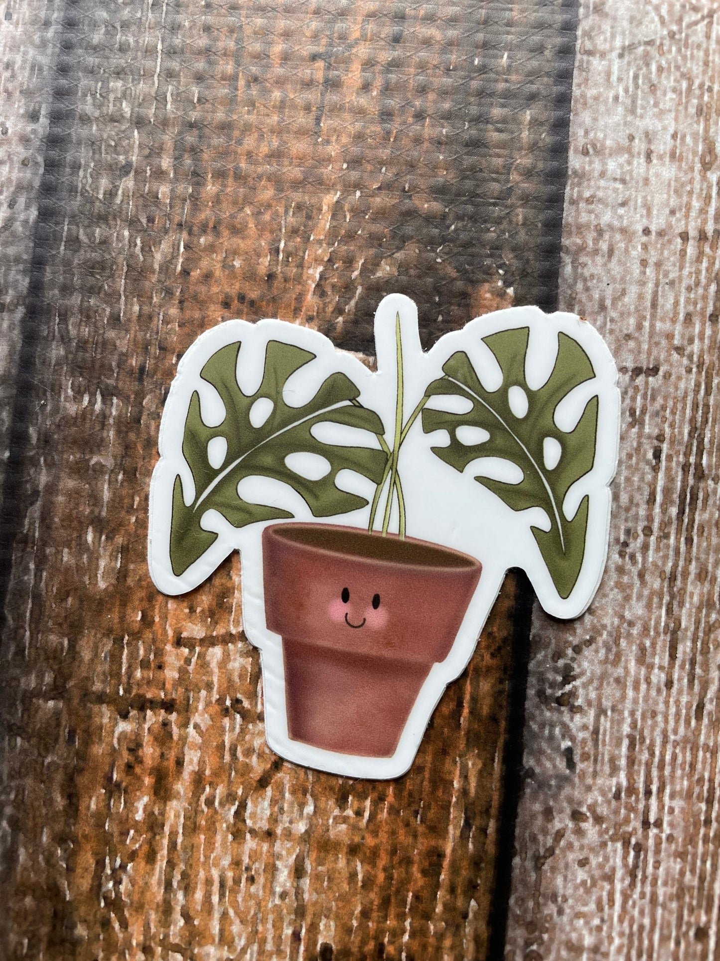 Smiling Potted Plant Vinyl Sticker