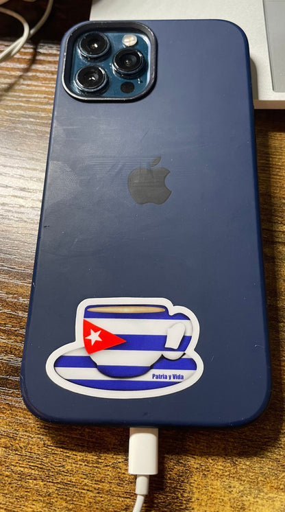 Patria y Vida flag coffee Vinyl Sticker