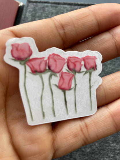 Rose Bunch Clear Vinyl Sticker