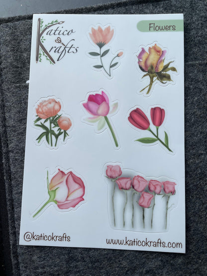 Flowers Vinyl Sticker Sheet