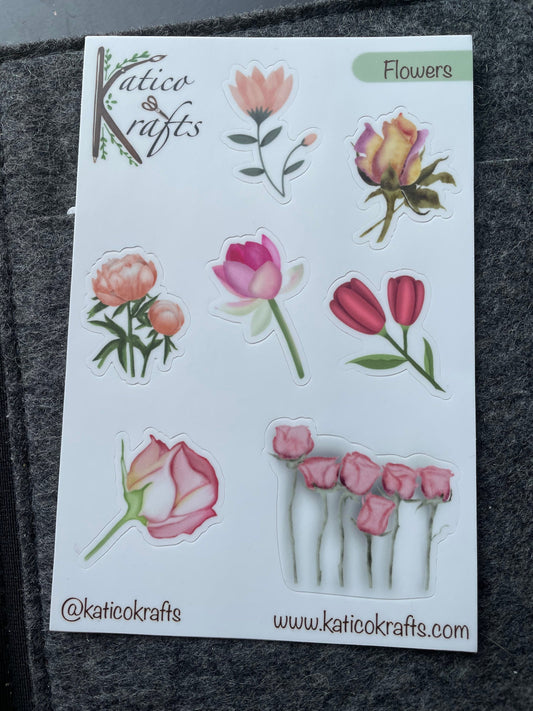 Flowers Vinyl Sticker Sheet