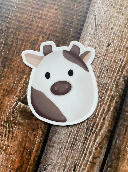 Cow Squishmallow Vinyl Sticker (small)