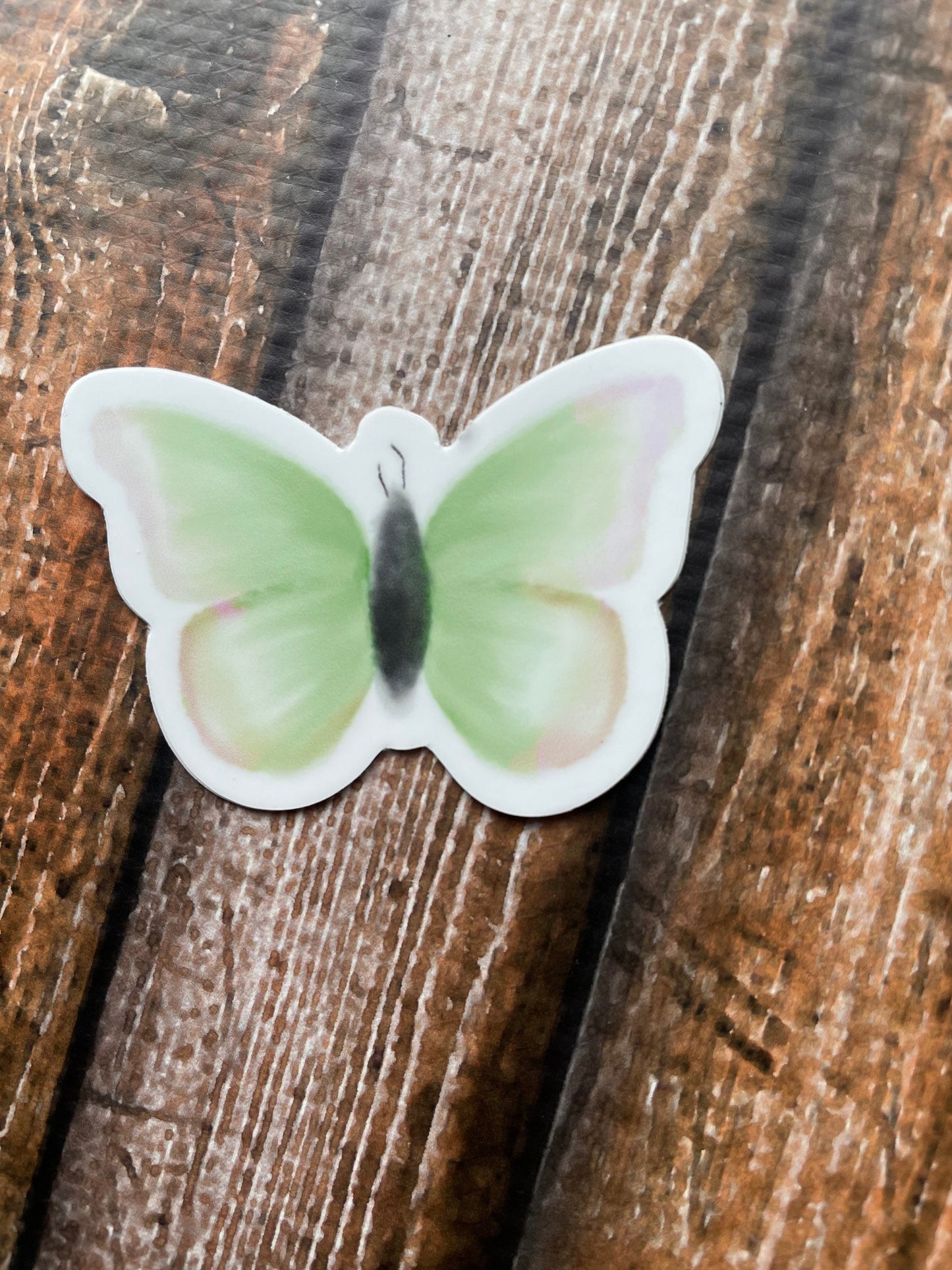 Green Butterfly Vinyl Sticker