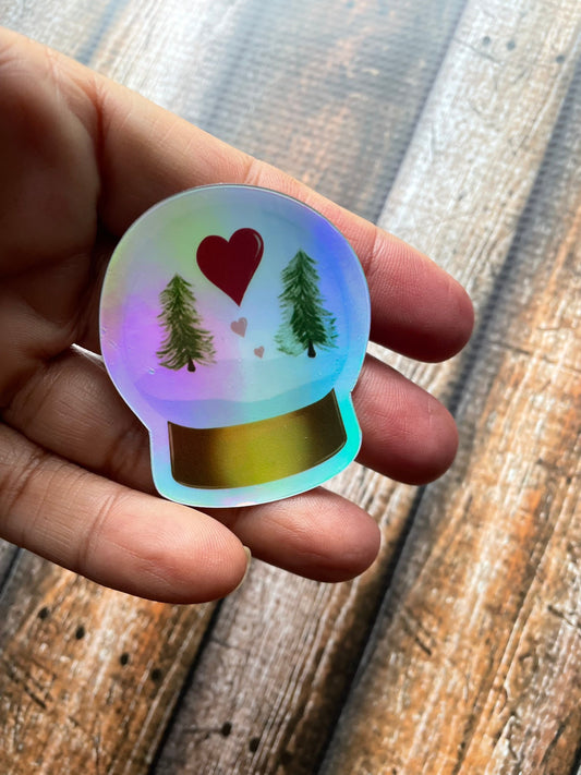 Holographic Snow Globe Vinyl Sticker