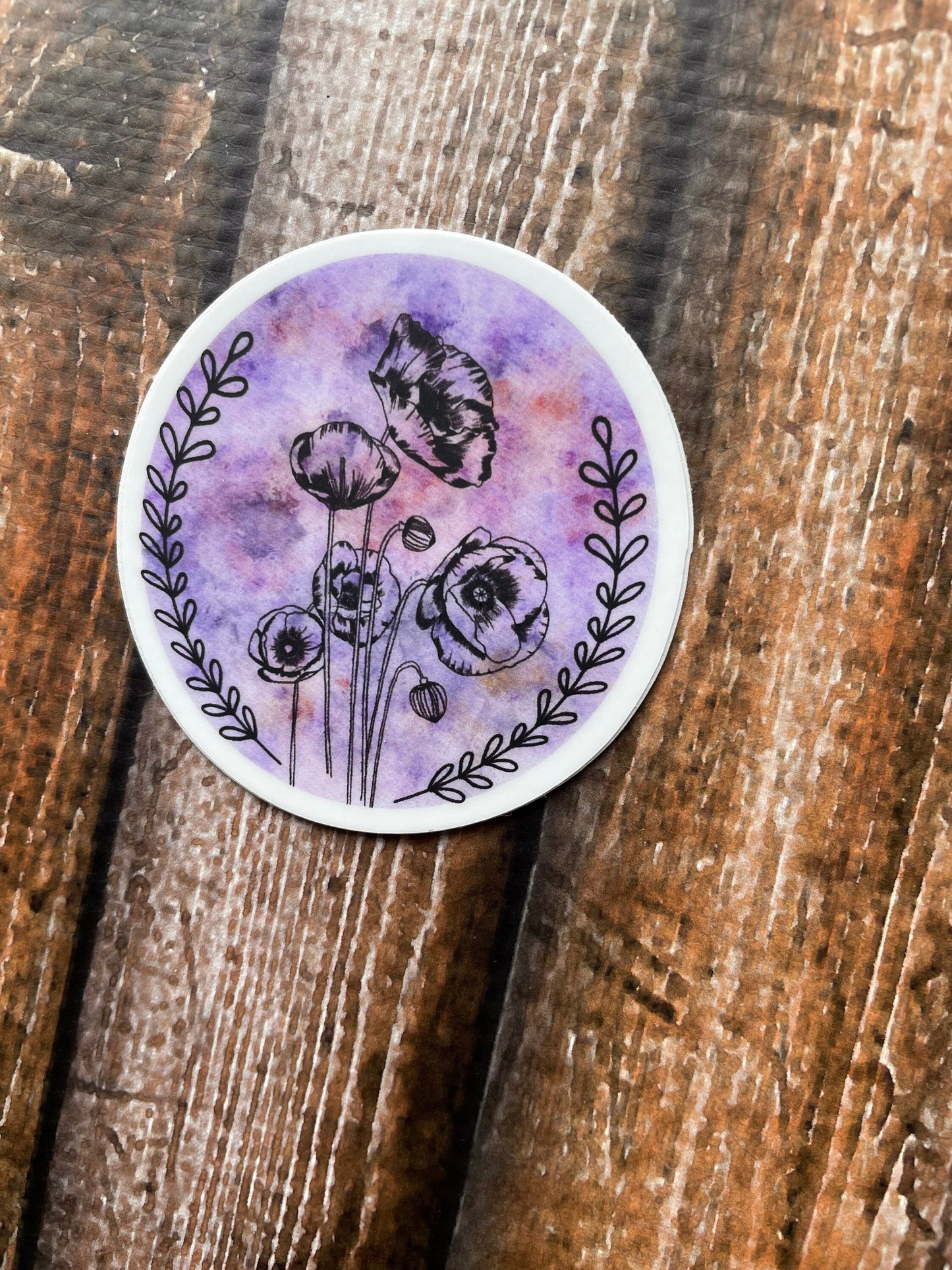 Moon Flowers Vinyl Sticker