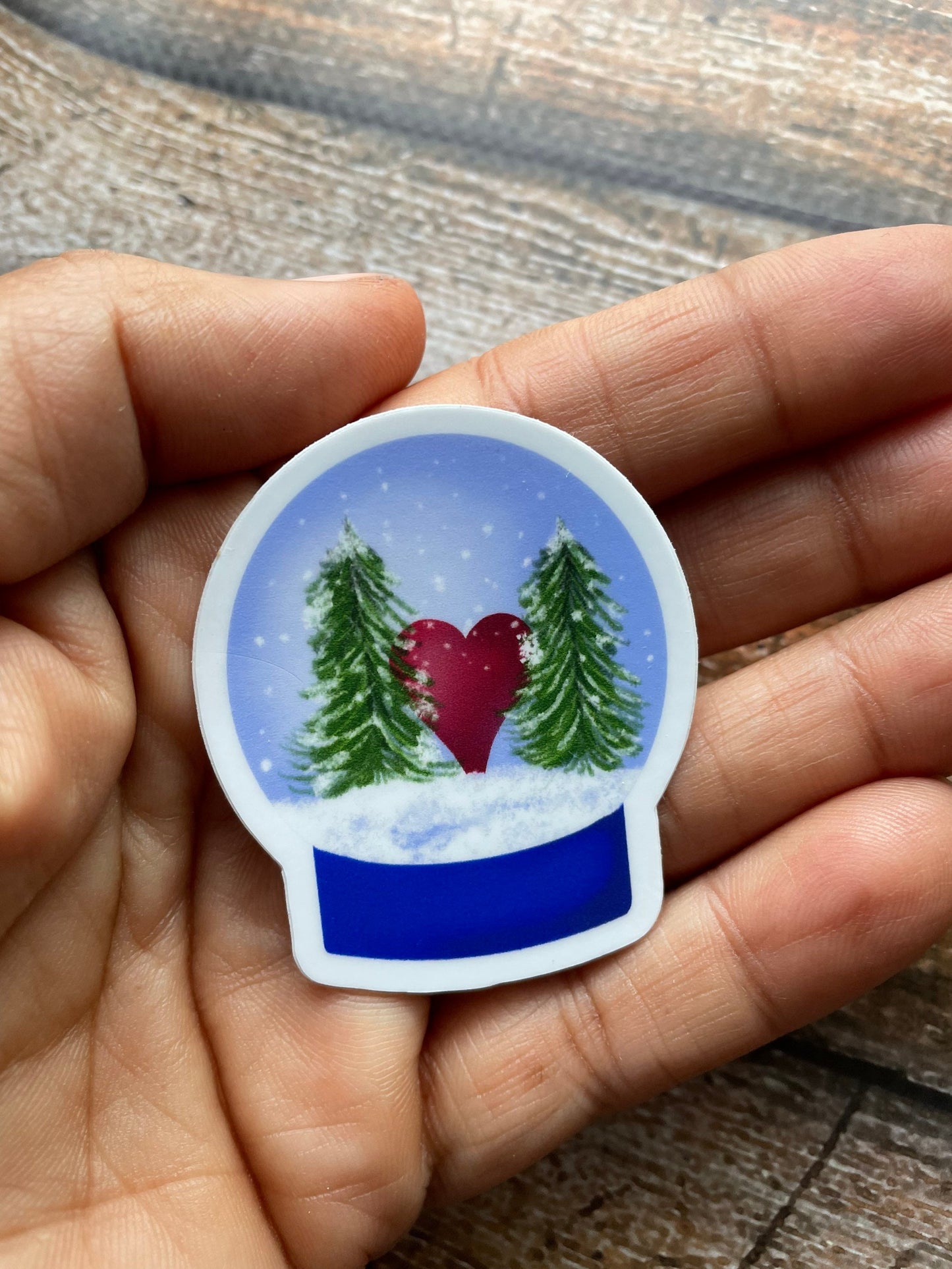 Snow Globe Vinyl Sticker (blue)