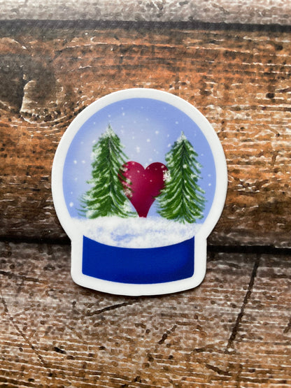 Snow Globe Vinyl Sticker (blue)