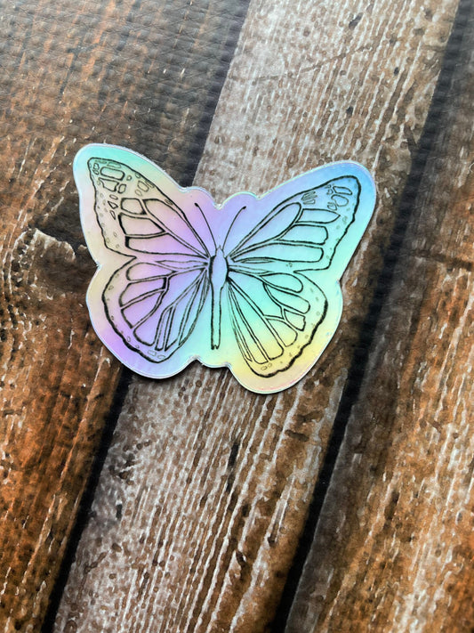 Holographic Butterfly Vinyl Sticker