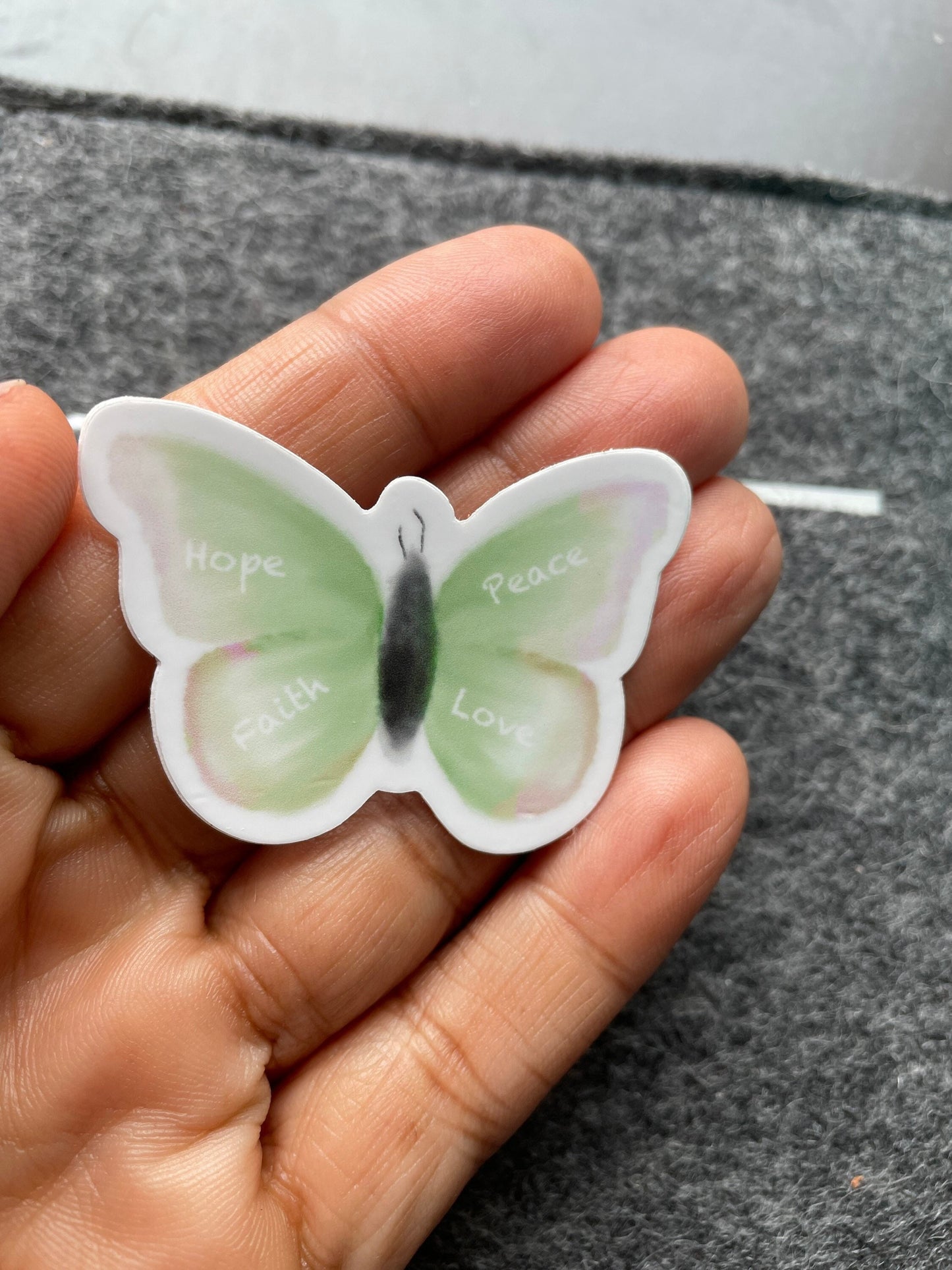 Hope Green Butterfly Vinyl Sticker