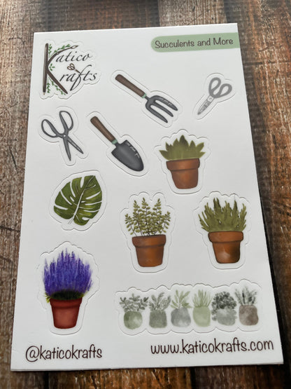 Succulents and More Vinyl Sticker Sheet