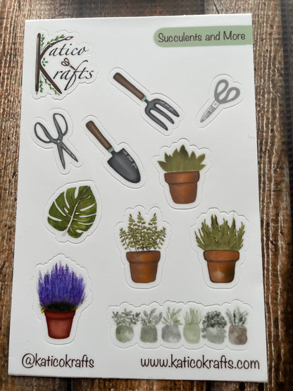 Succulents and More Vinyl Sticker Sheet