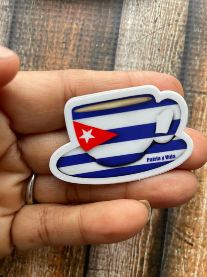 Patria y Vida flag coffee Vinyl Sticker