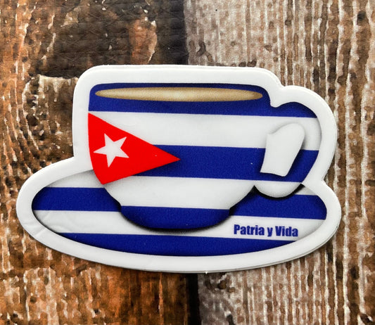 Patria y Vida flag coffee Vinyl Sticker
