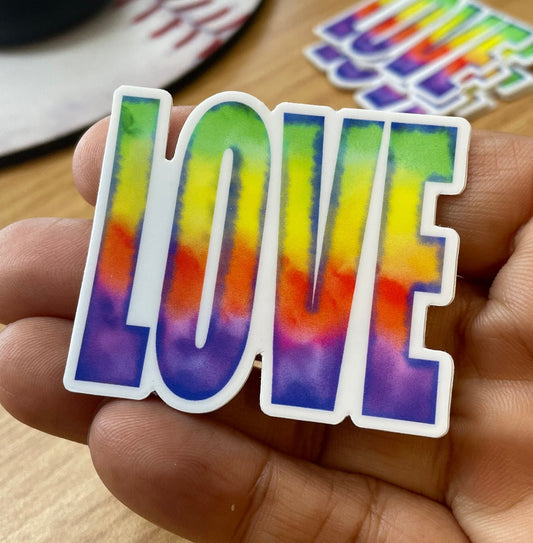 Love Watercolor Vinyl Sticker