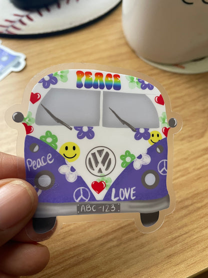 Peace Bus Vinyl Sticker