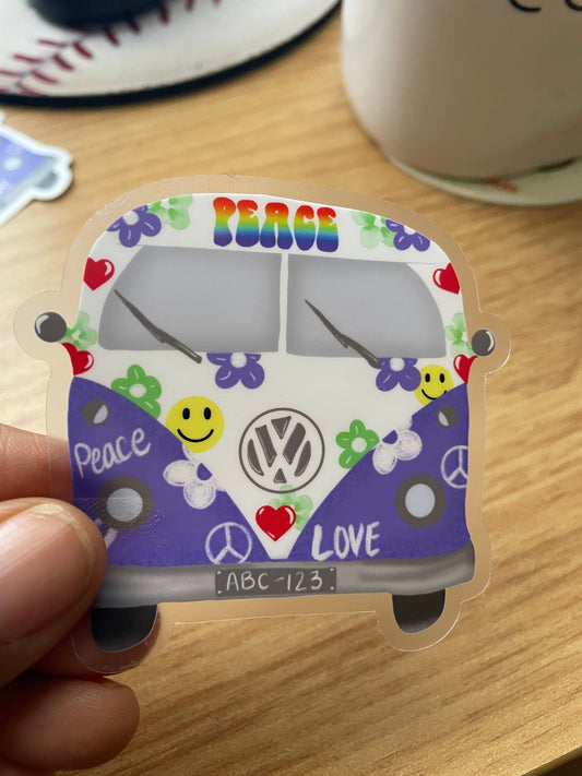 Peace Bus Vinyl Sticker