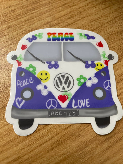 Peace Bus Vinyl Sticker