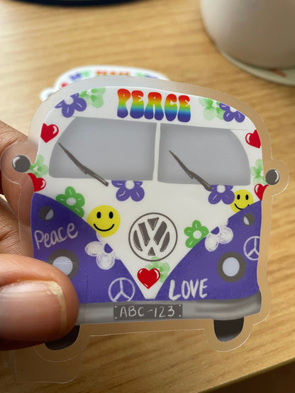 Peace Bus Vinyl Sticker